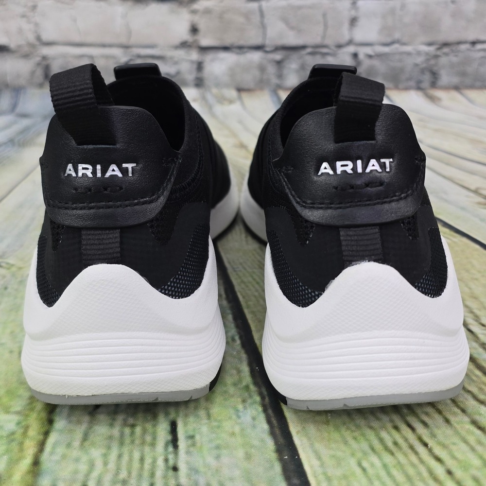Ariat Ignite Sneakers‎ Womens 8 Black Knit Slip On Shoes Logo Strap 10035853 - Picture 5 of 9